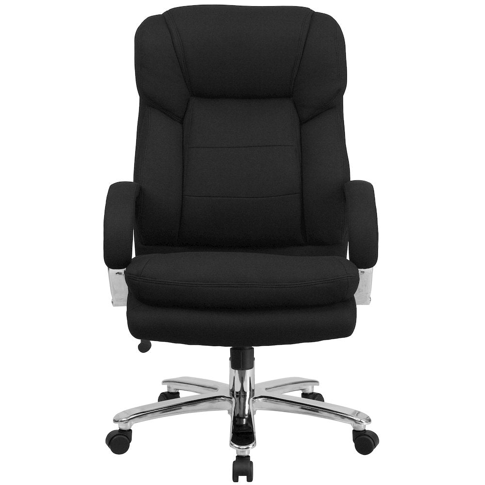 24/7 Intensive Use Big & Tall 500 lb. Rated Black Fabric Executive Ergonomic Office Chair with Loop Arms