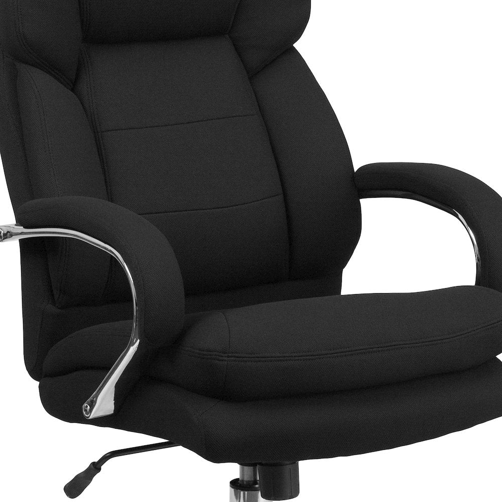 24/7 Intensive Use Big & Tall 500 lb. Rated Black Fabric Executive Ergonomic Office Chair with Loop Arms