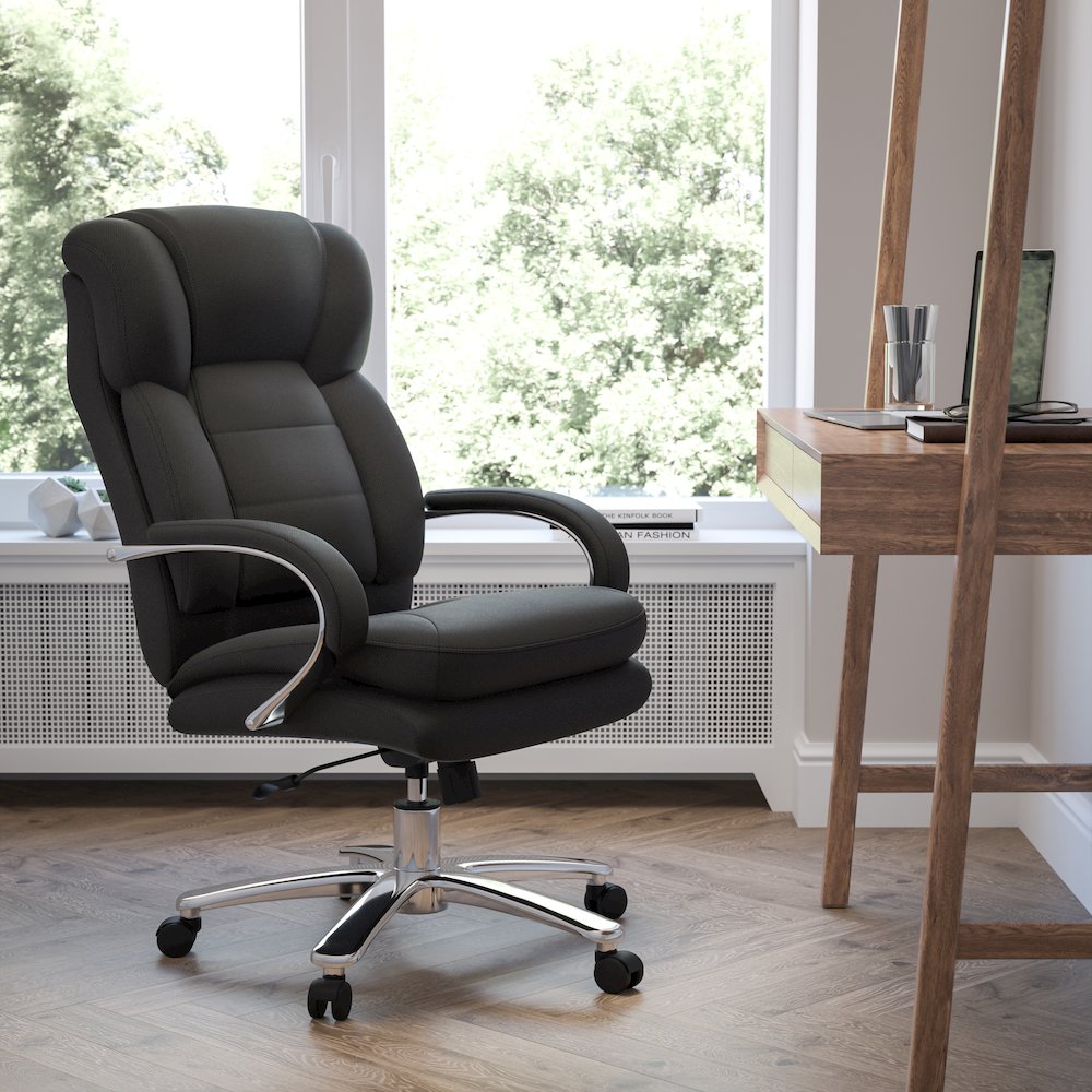24/7 Intensive Use 500 lb. Rated Black Fabric Executive Office Chair