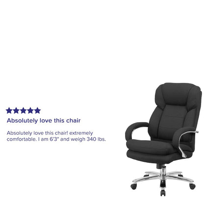 24/7 Intensive Use 500 lb. Rated Black Fabric Executive Office Chair