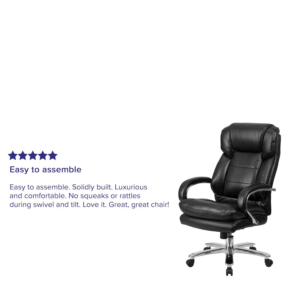 Big & Tall Office Chair | Black Swivel Executive Desk Chair with Wheels