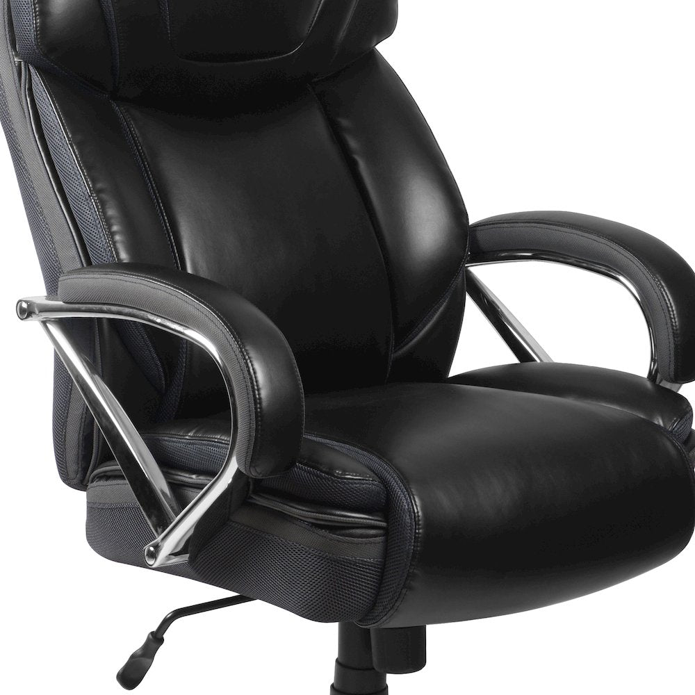500 lb. Rated Black Executive Swivel Office Chair with Extra Wide Seat