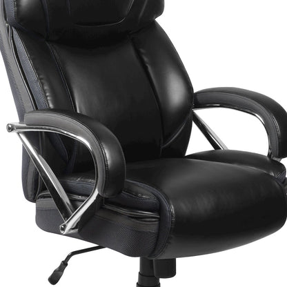 500 lb. Rated Black Executive Swivel Office Chair with Extra Wide Seat