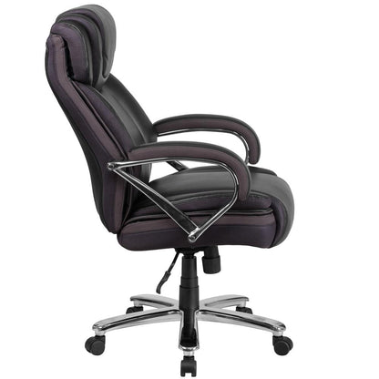 Big & Tall 500 lb. Rated Black LeatherSoft Executive Swivel Ergonomic Office Chair with Extra Wide Seat