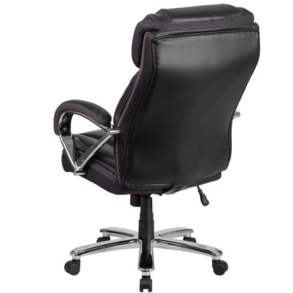 Big & Tall 500 lb. Rated Black LeatherSoft Executive Swivel Ergonomic Office Chair with Extra Wide Seat