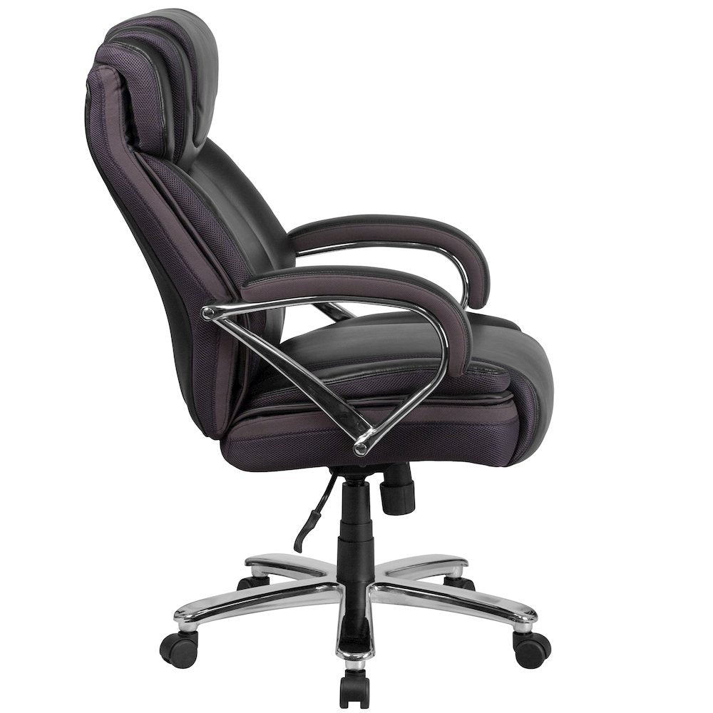 500 lb. Rated Black Executive Swivel Office Chair with Extra Wide Seat