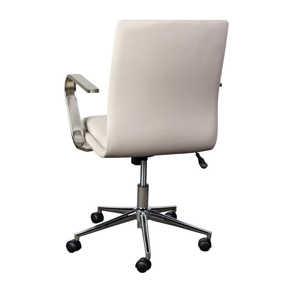 Mid-Back Executive Office Chair with Brushed Chrome Base and Arms, Taupe