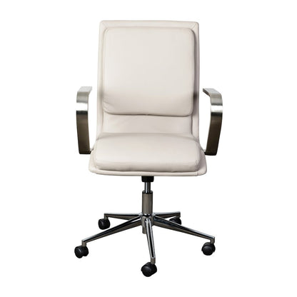 Mid-Back Executive Office Chair with Brushed Chrome Base and Arms, Taupe