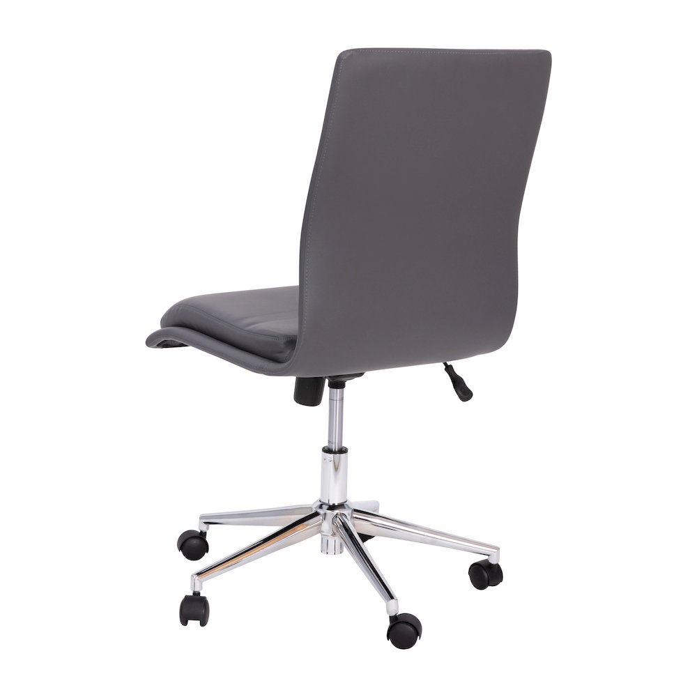Mid-Back Armless Swivel Task Office Chair with and Adjustable Chrome Base, Gray