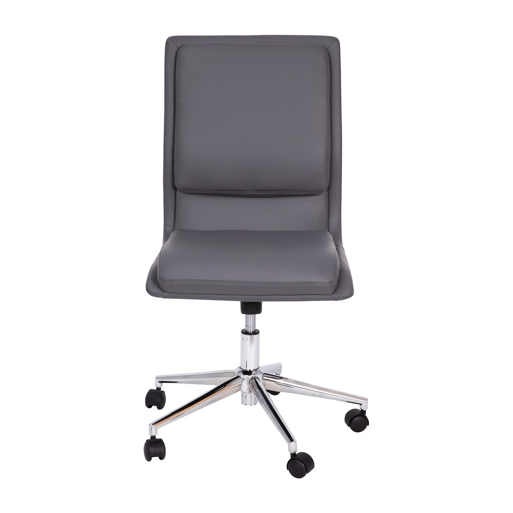 Mid-Back Armless Swivel Task Office Chair with and Adjustable Chrome Base, Gray