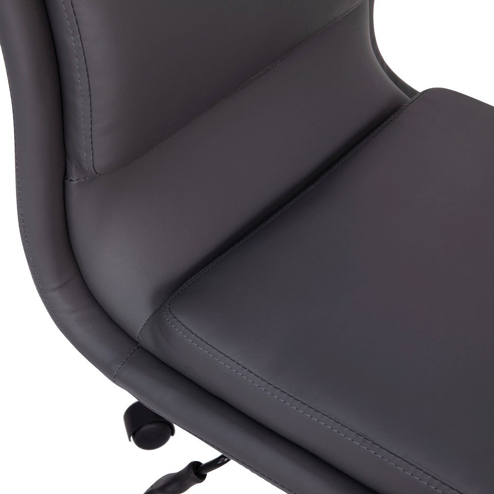 Mid-Back Armless Swivel Task Office Chair with and Adjustable Chrome Base, Gray