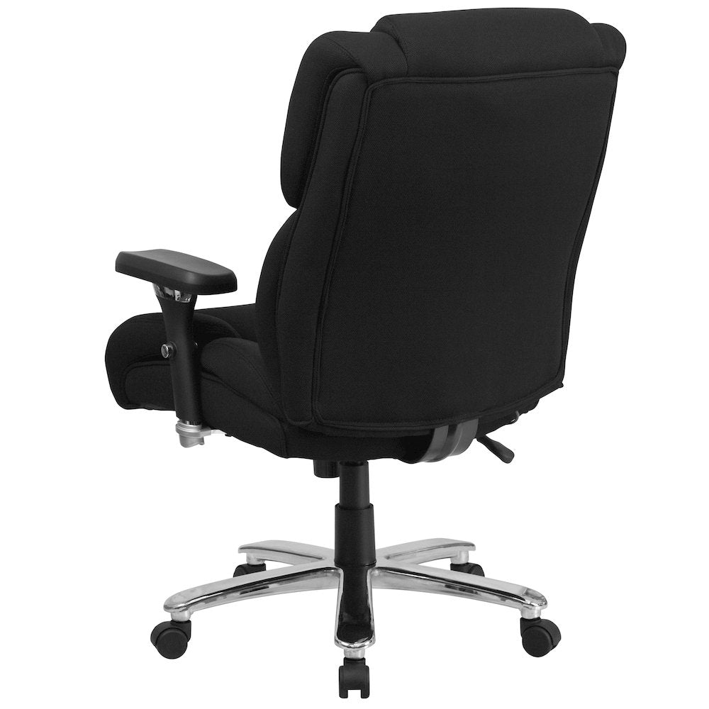 400 lb. Rated Black Fabric Executive Office Chair with Lumbar Knob