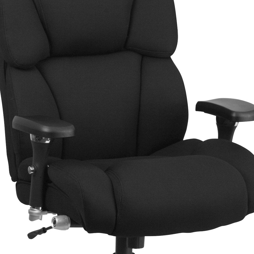 400 lb. Rated Black Fabric Executive Office Chair with Lumbar Knob