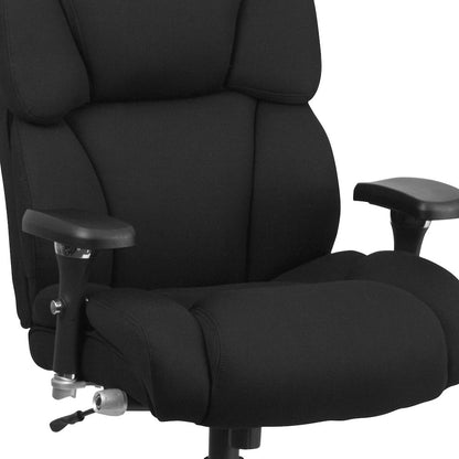 400 lb. Rated Black Fabric Executive Office Chair with Lumbar Knob