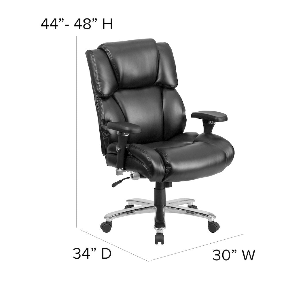 24/7 Intensive Use Big & Tall 400 lb. Rated Black Executive Lumbar Office Chair