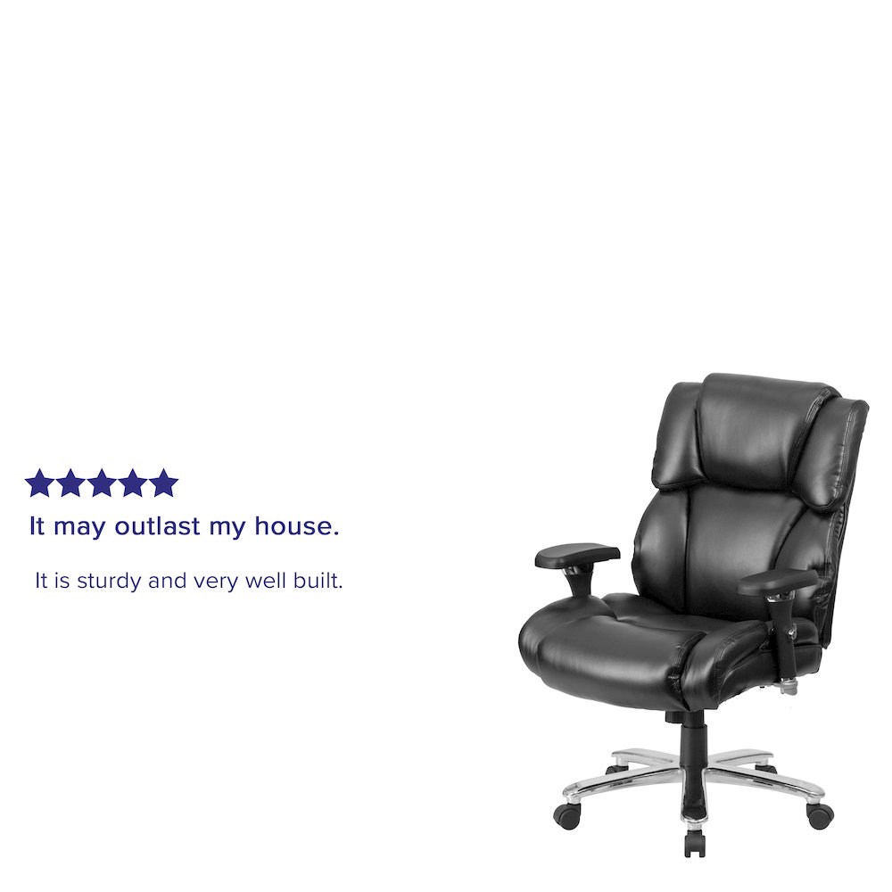 24/7 Intensive Use Big & Tall 400 lb. Rated Black Executive Lumbar Office Chair