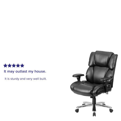 24/7 Intensive Use Big & Tall 400 lb. Rated Black Executive Lumbar Office Chair