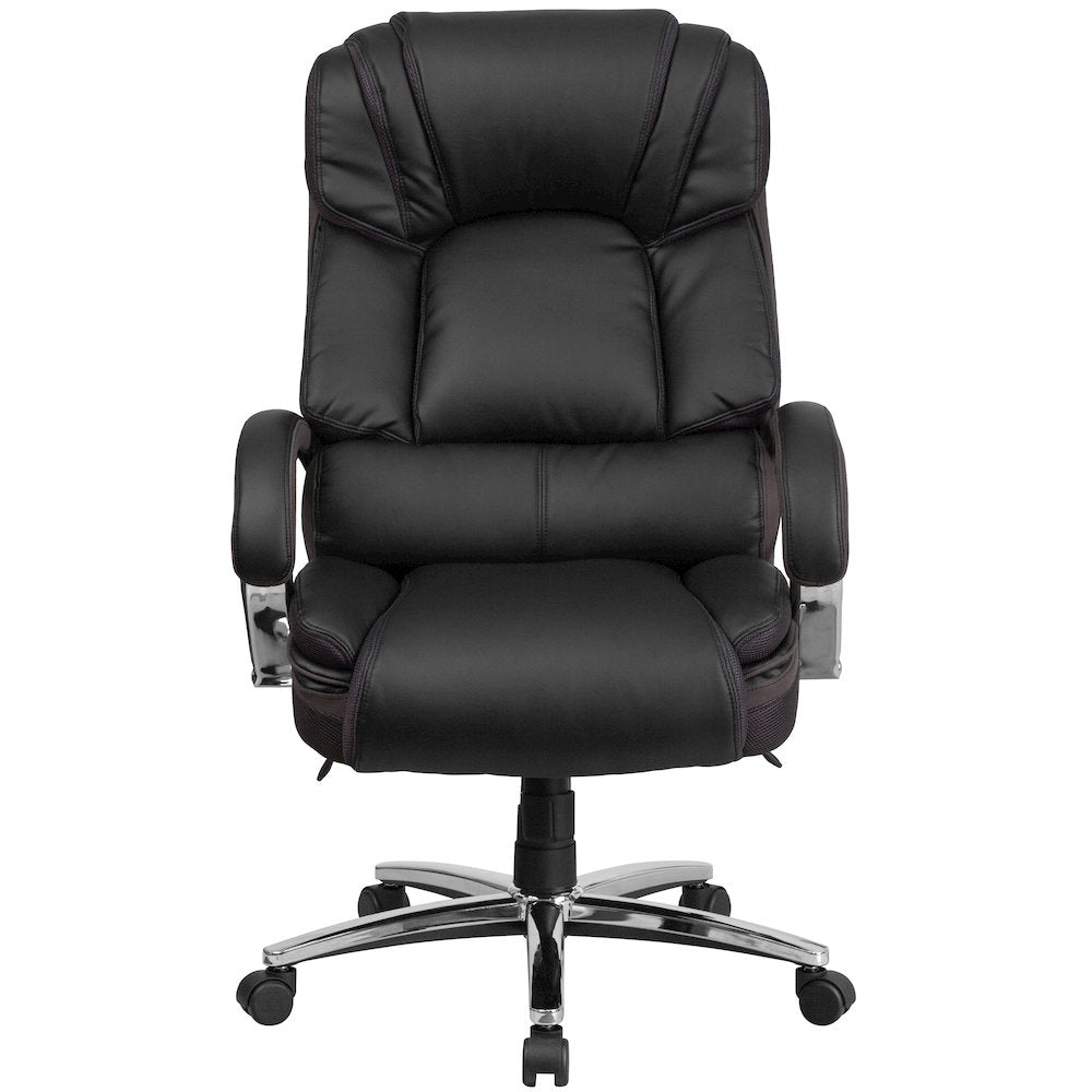 500 lb. Rated Black Executive Swivel Office Chair with Chrome Base and Arms