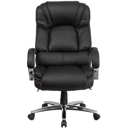 500 lb. Rated Black Executive Swivel Office Chair with Chrome Base and Arms