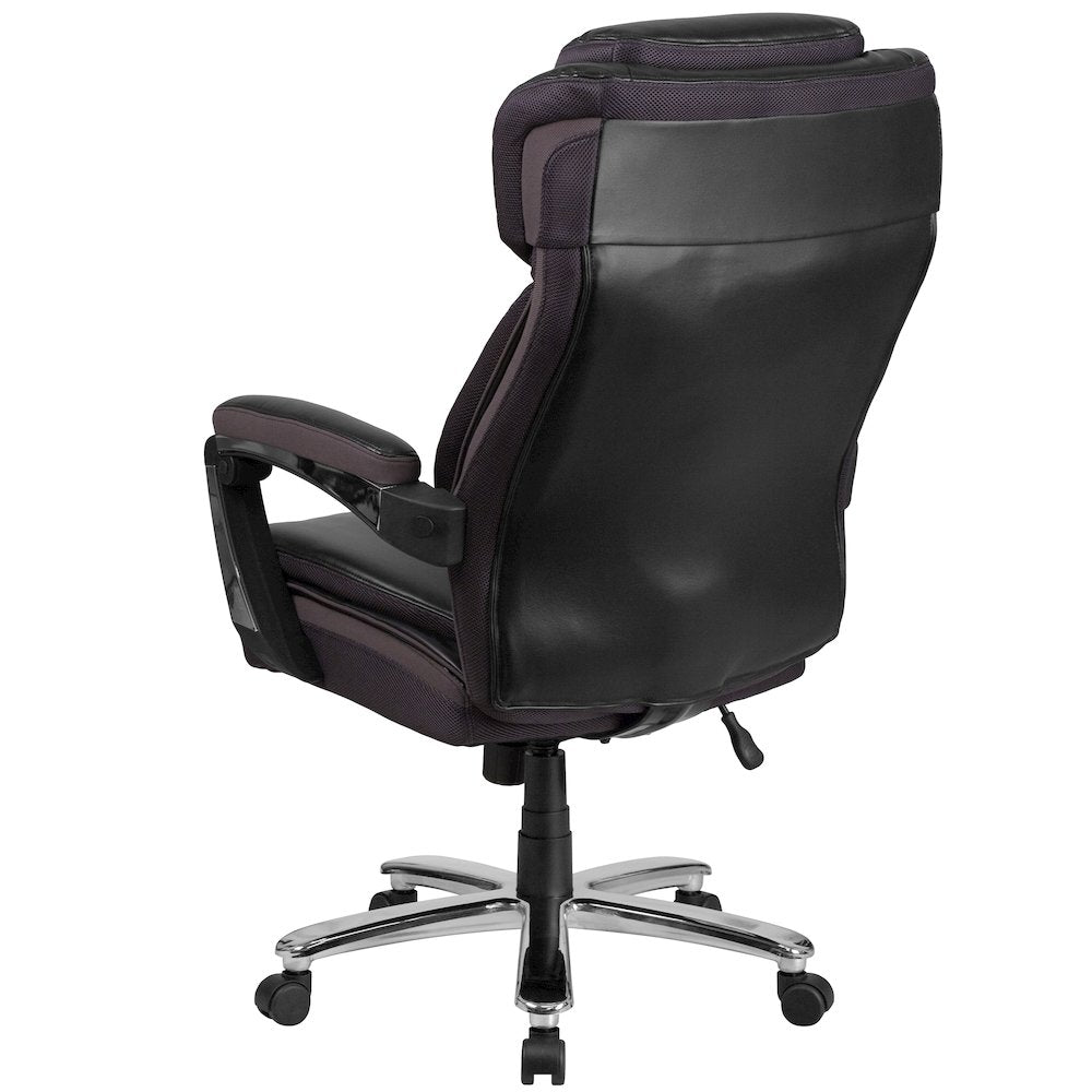 500 lb. Rated Black Executive Swivel Office Chair with Adjustable Headrest