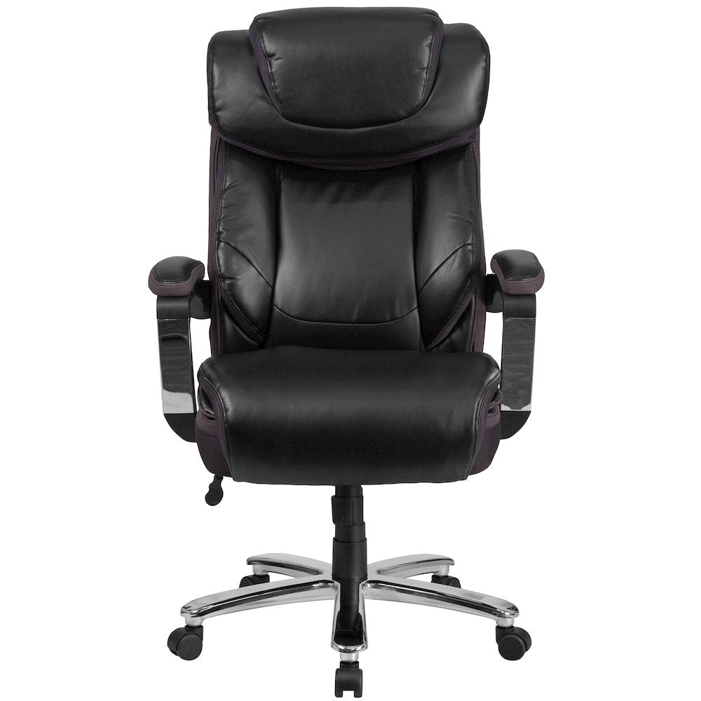 500 lb. Rated Black Executive Swivel Office Chair with Adjustable Headrest