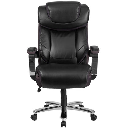 500 lb. Rated Black Executive Swivel Office Chair with Adjustable Headrest