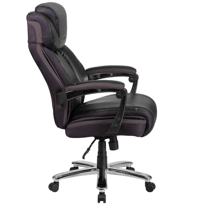 500 lb. Rated Black Executive Swivel Office Chair with Adjustable Headrest