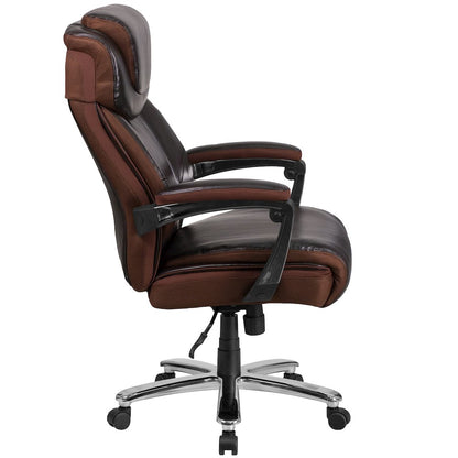 Office Chair | Brown Executive Swivel Office Chair with Headrest and Wheels