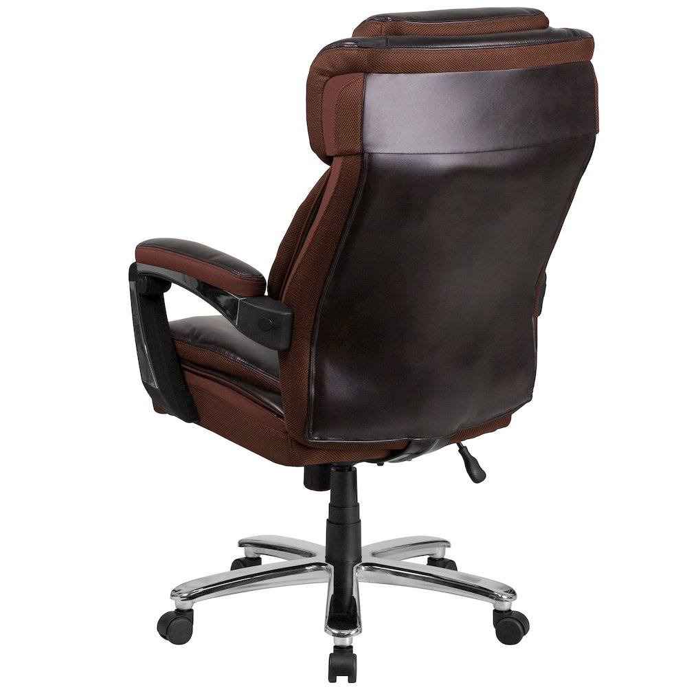 Big & Tall 500 lb. Rated Brown LeatherSoft Executive Swivel Ergonomic Office Chair with Adjustable Headrest