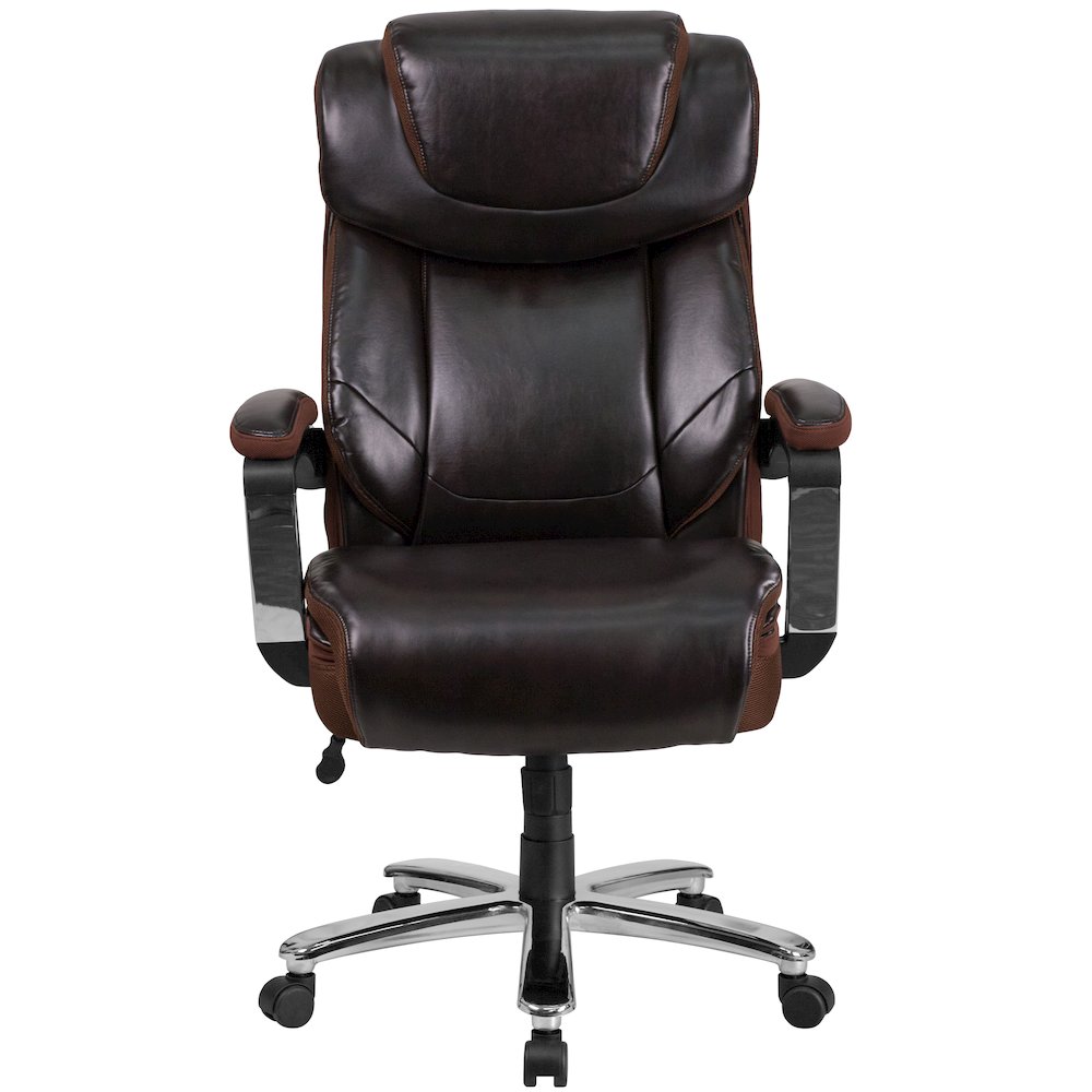 Office Chair | Brown Executive Swivel Office Chair with Headrest and Wheels
