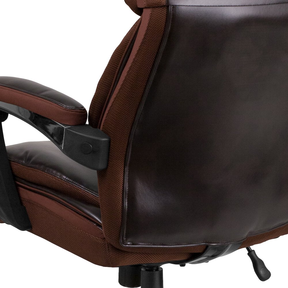 Office Chair | Brown Executive Swivel Office Chair with Headrest and Wheels