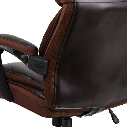 Office Chair | Brown Executive Swivel Office Chair with Headrest and Wheels