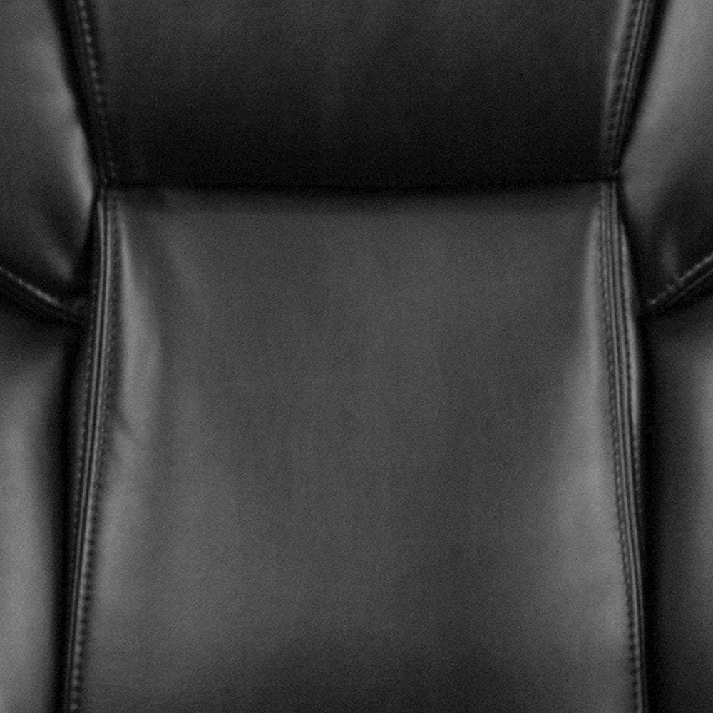 Mid-Back Black LeatherSoft Executive Swivel Office Chair with Padded Arms