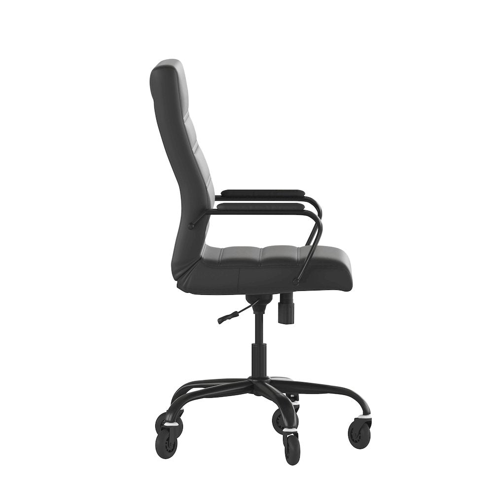 High Back Black Executive Swivel Office Chair with Black Frame, Arms,