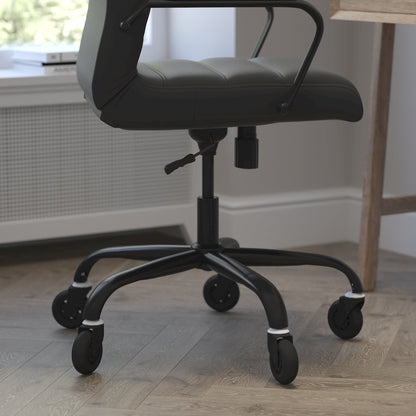 High Back Black Executive Swivel Office Chair with Black Frame, Arms,