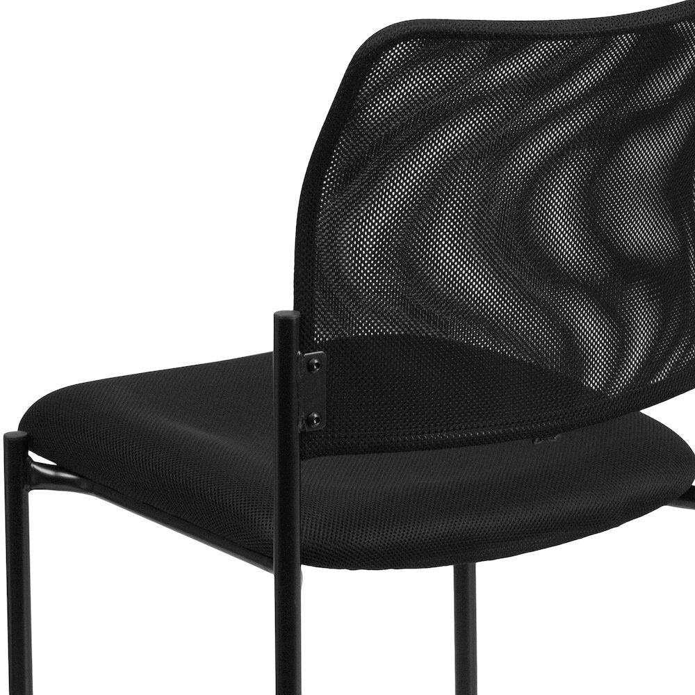 Comfort Black Mesh Stackable Steel Side Chair
