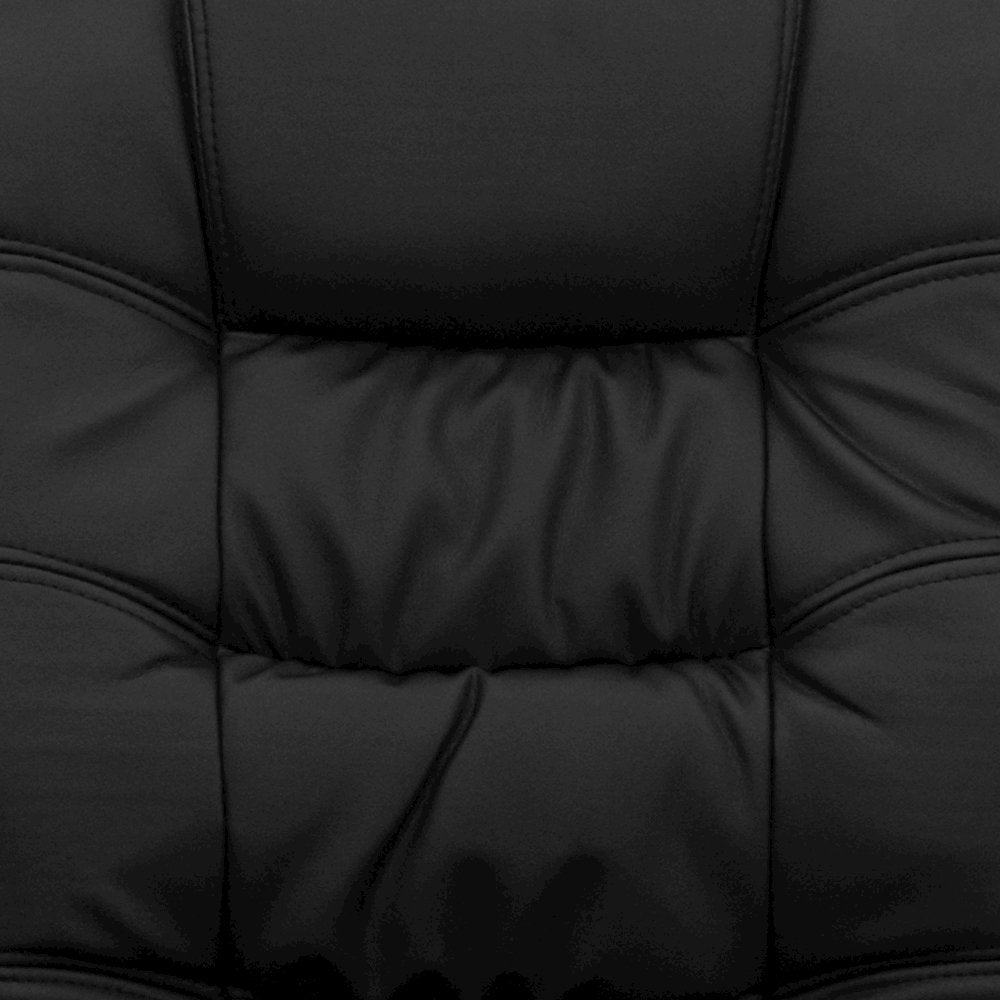 Mid-Back Black LeatherSoft Swivel Task Office Chair with Arms