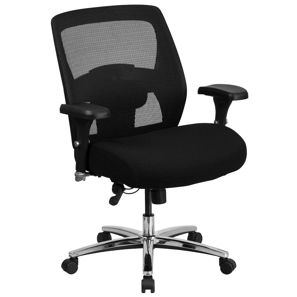 24/7 Intensive Use Big & Tall 500 lb. Rated Black Mesh Executive Ergonomic Office Chair with Ratchet Back