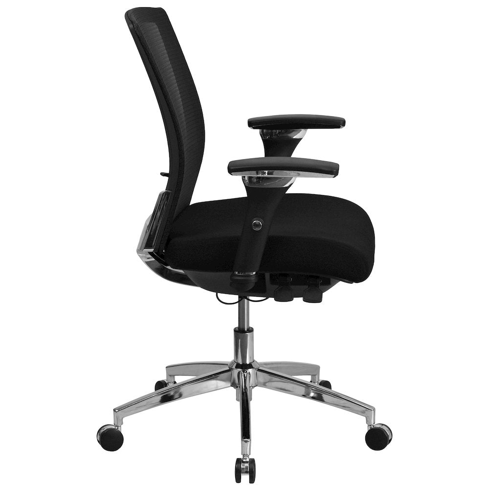 300 lb. Rated Black Mesh Multifunction Office Chair with Seat Slider