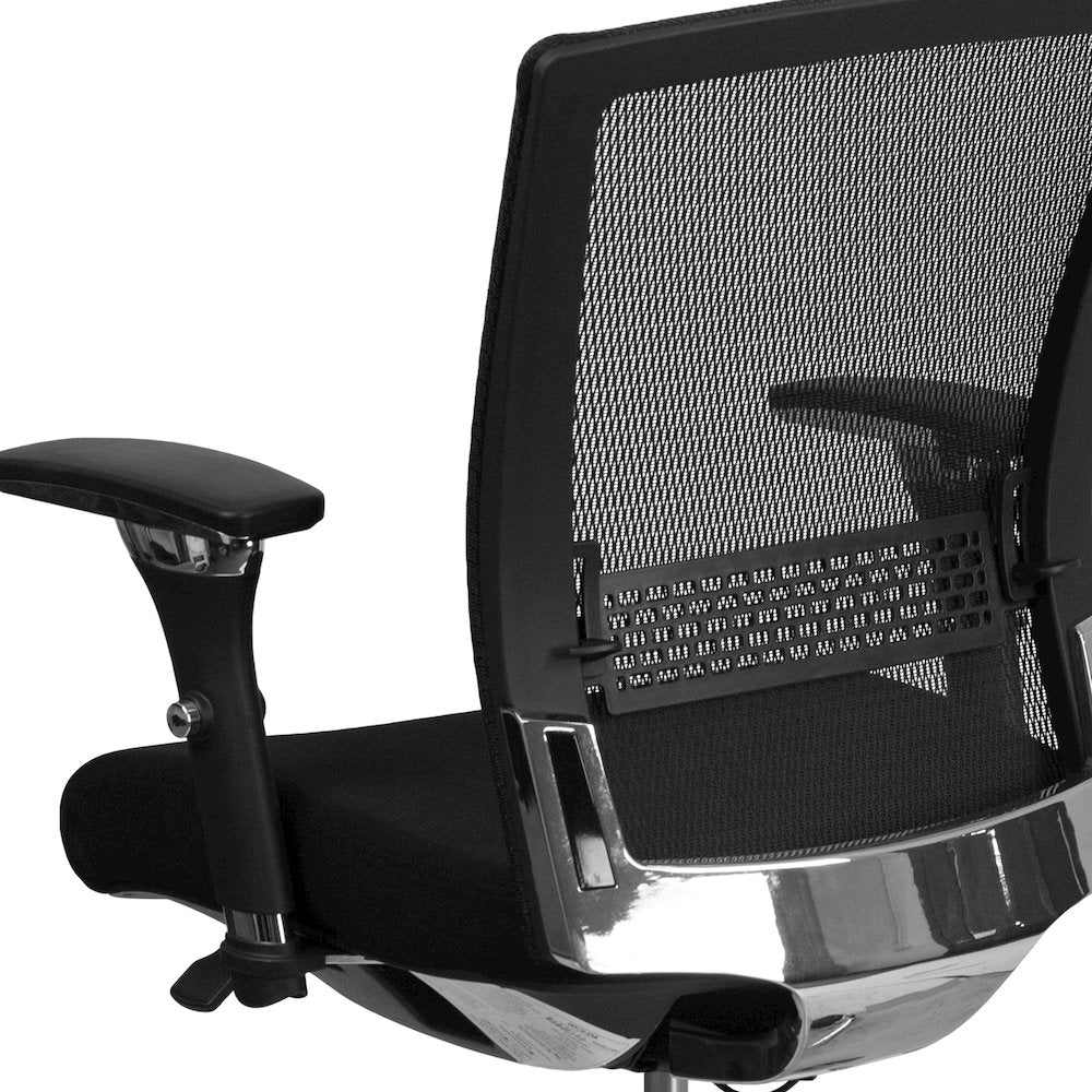 24/7 Intensive Use 300 lb. Rated Mid-Back Black Mesh Multifunction Ergonomic Office Chair with Seat Slider and Adjustable Lumbar