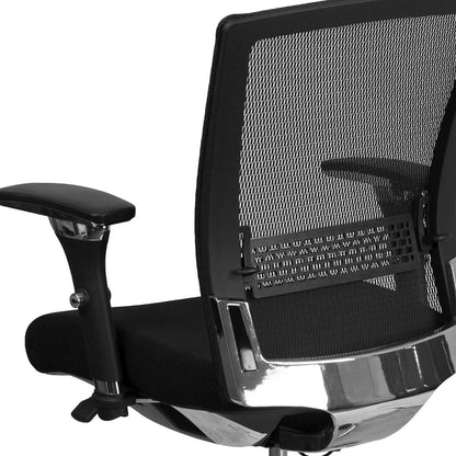 24/7 Intensive Use 300 lb. Rated Mid-Back Black Mesh Multifunction Ergonomic Office Chair with Seat Slider and Adjustable Lumbar