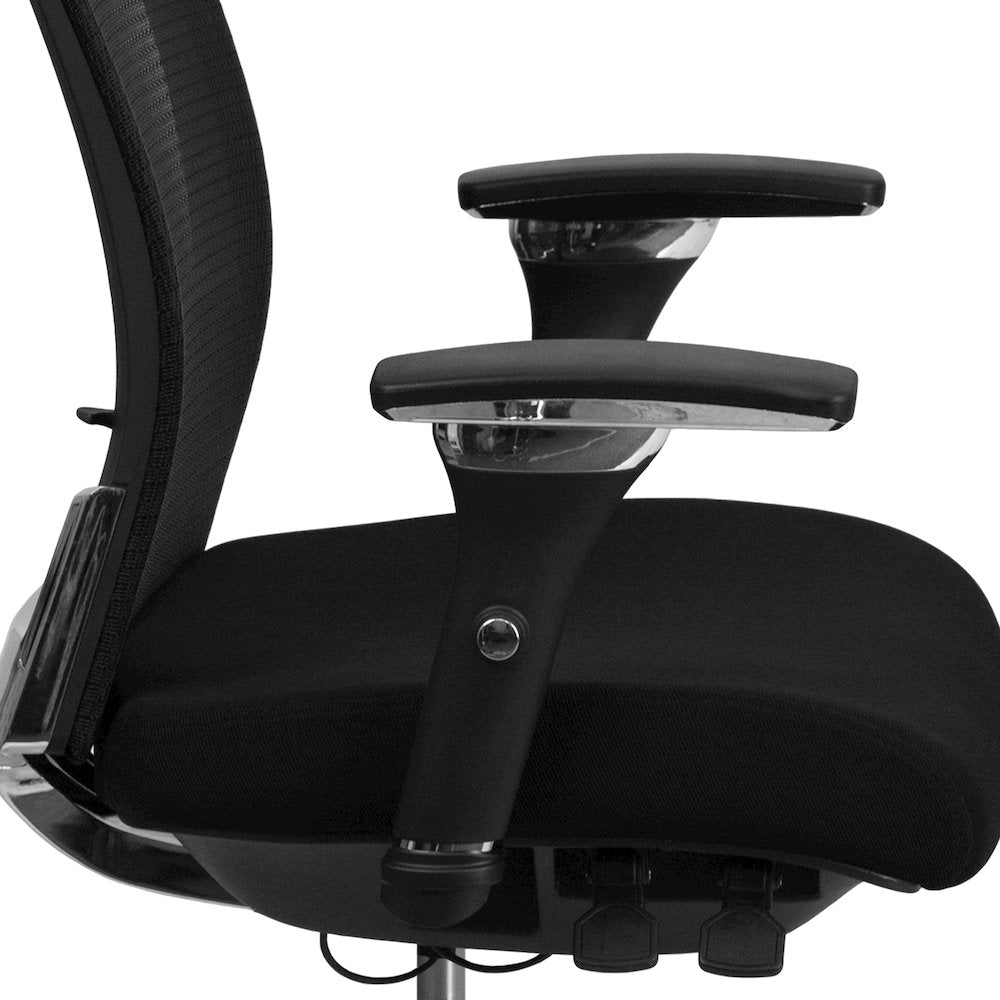 300 lb. Rated Black Mesh Multifunction Office Chair with Seat Slider