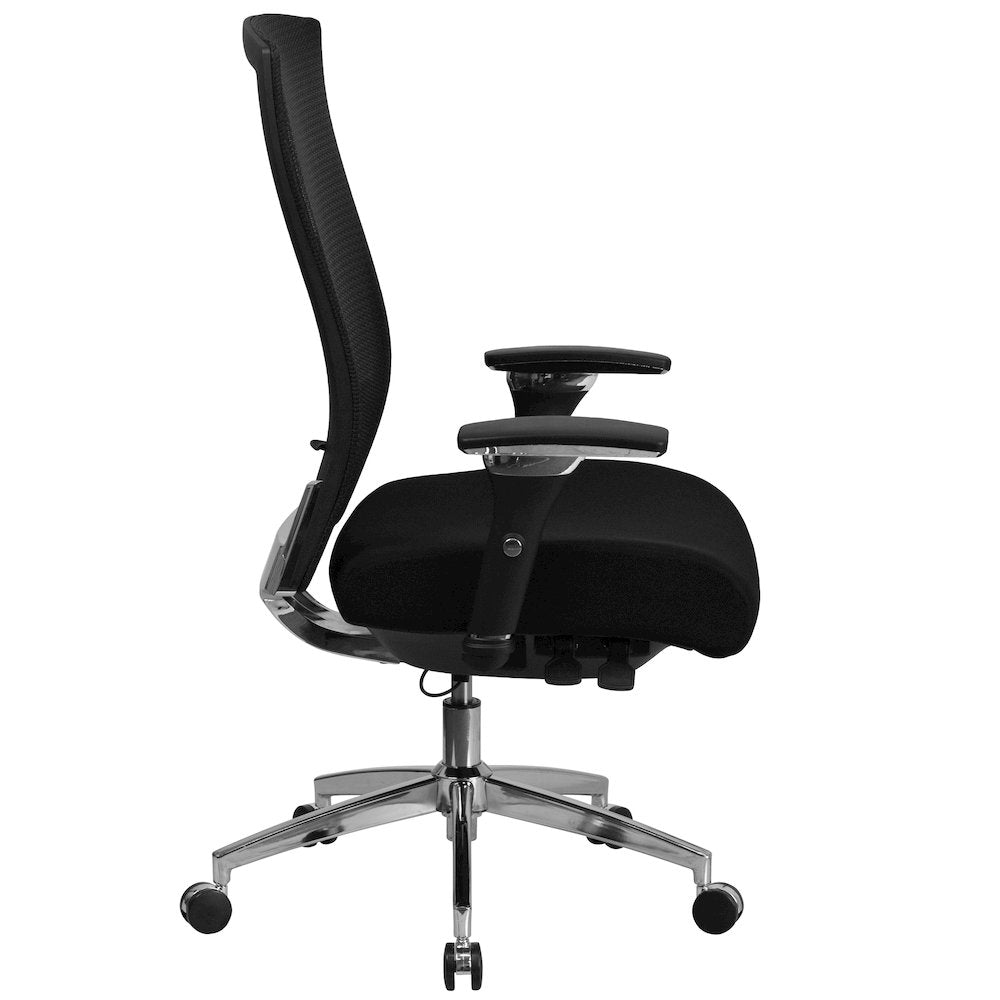 300 lb. Rated Black Mesh Multifunction Office Chair with Seat Slider