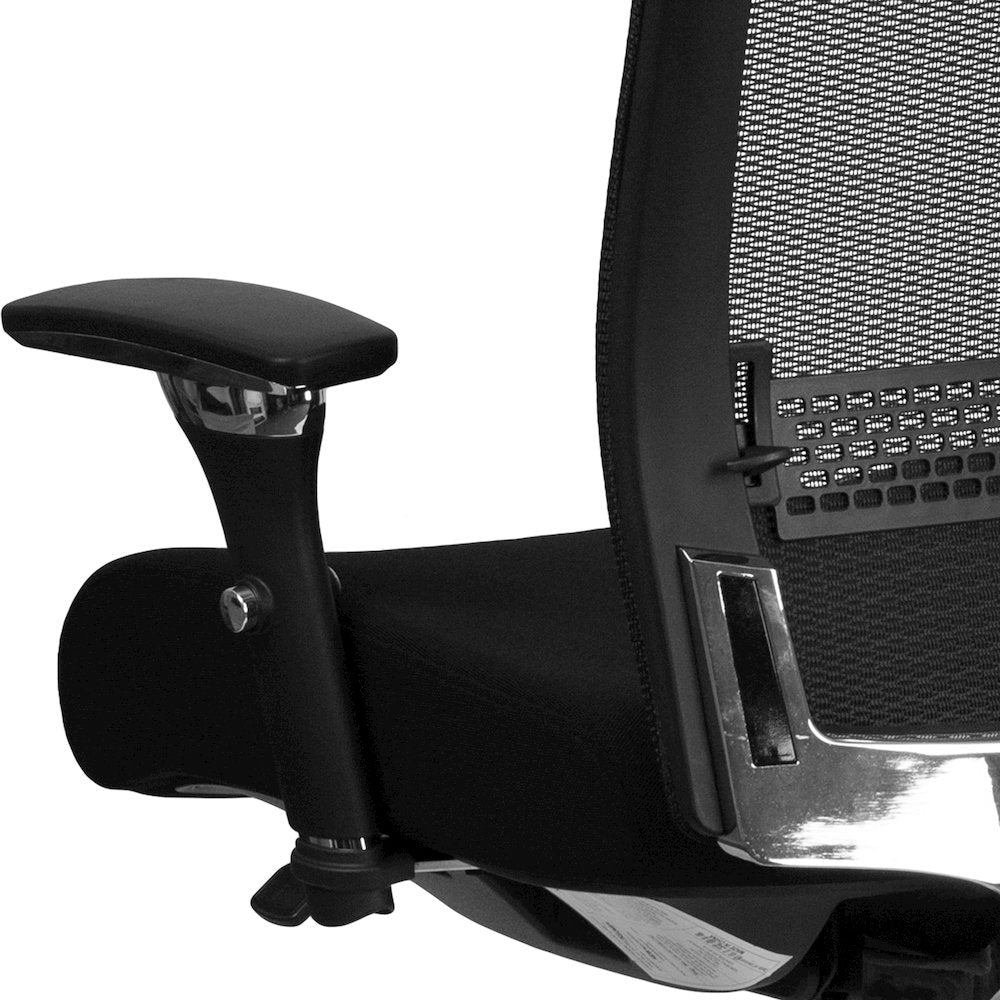 300 lb. Rated Black Mesh Multifunction Office Chair with Seat Slider