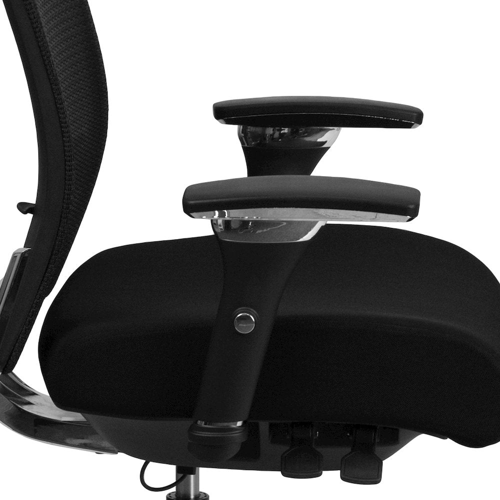 300 lb. Rated Black Mesh Multifunction Office Chair with Seat Slider