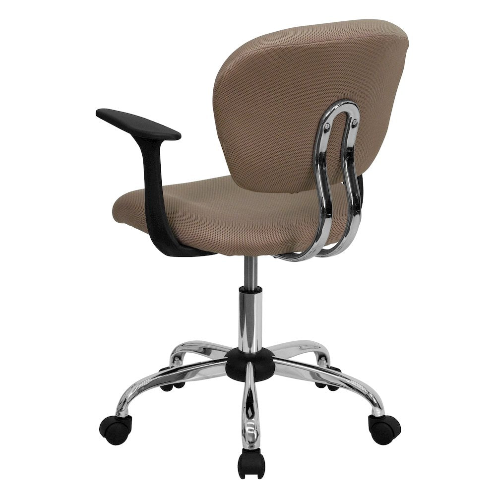 Mid-Back Coffee Brown Mesh Padded Swivel Task Office Chair