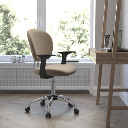 Mid-Back Coffee Brown Mesh Padded Swivel Task Office Chair