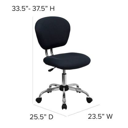 Mid-Back Gray Mesh Padded Swivel Task Office Chair with Chrome Base