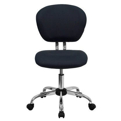 Mid-Back Gray Mesh Padded Swivel Task Office Chair with Chrome Base