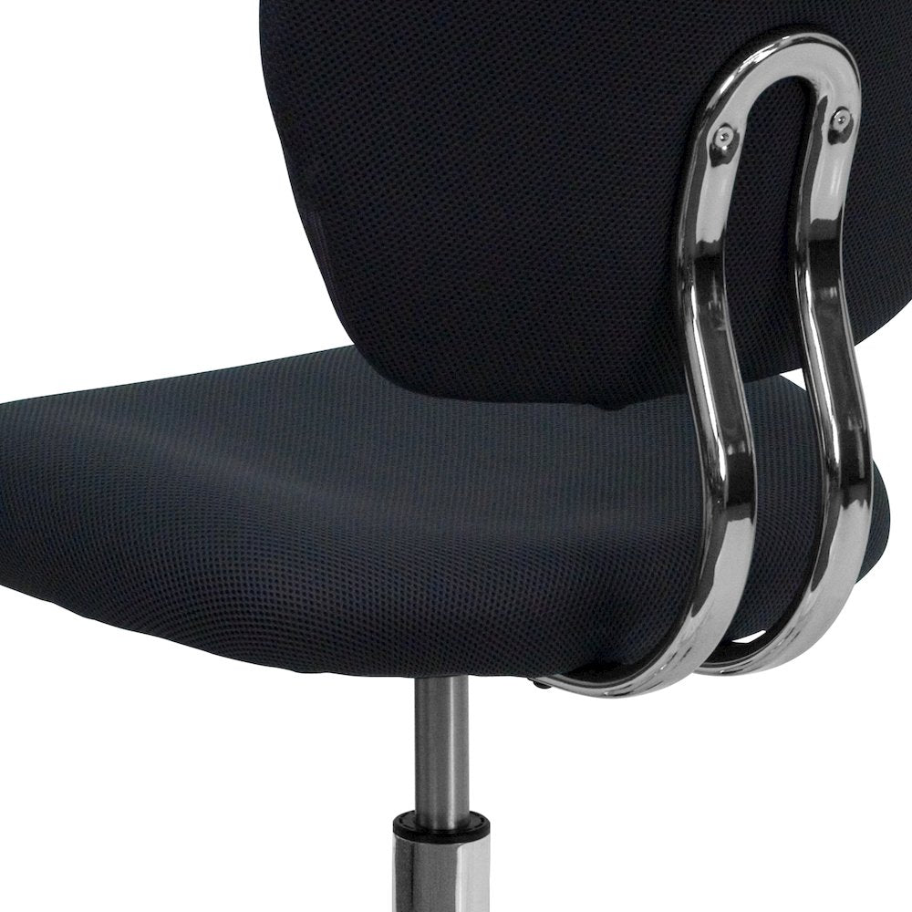 Mid-Back Gray Mesh Padded Swivel Task Office Chair with Chrome Base